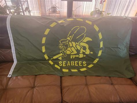 Od Green Seabees Flag 3x5 Durable Heavy Duty Stencil Logo With Etsy