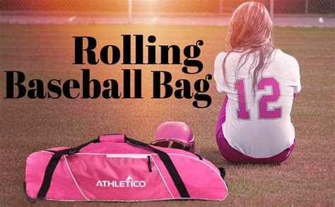 Athletico Rolling Baseball Bag - Wheeled Baseball Bat Bag for Baseball, TBall... 819615021177 | eBay