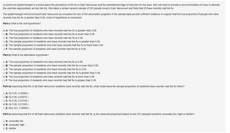 Solved Points An Epidemiologist Is Worried About The Chegg