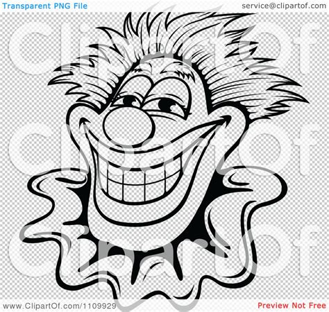 Clipart Black And White Happy Smiling Clown Royalty Free Vector Illustration By Vector