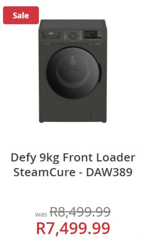 Defy 9kg Front Loader SteamCure DAW389 Offer At Hirsch S