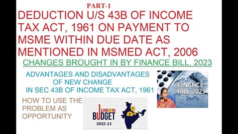 Part 1 Msme Budget Proposal 2023 Clause H Of Section 43b Of Income