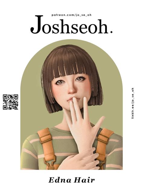 Edna Hair Josh Joseoh Joshseoh In 2023 Sims Hair Sims 4 Tsr Sims 4