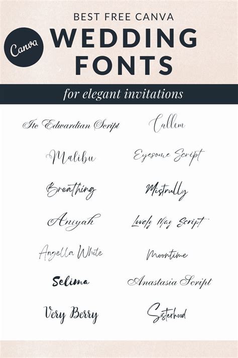 Best Canva Fonts for Weddings and Invitations | Wedding invitation ...