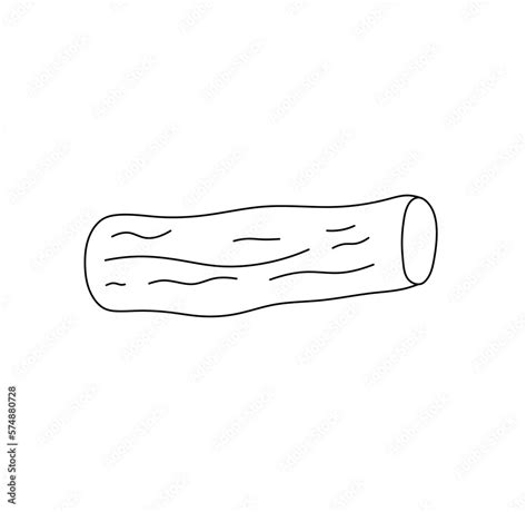 Vector isolated one single simplest wooden log colorless black and ...