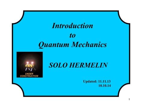 5 Introduction To Quantum Mechanics Ppt