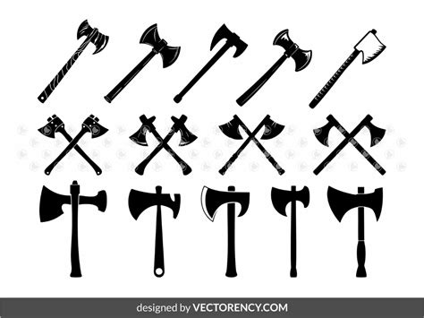 Axe SVG Bundle Double Cross Axe Tomahawk Clipart Vector Vectorency