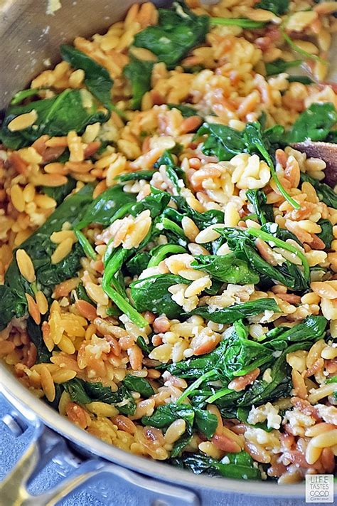 Orzo Pasta With Spinach And Parmesan Life Tastes Good