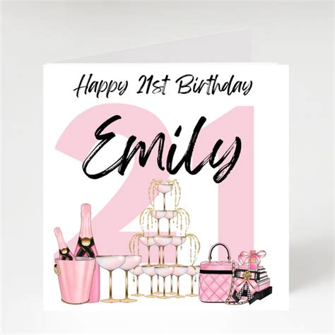 Personalised 21st Cards For Her Etsy Uk