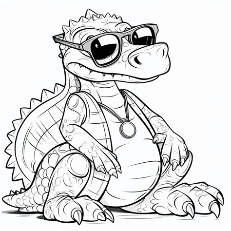 Alligator Tr Gt Eine Sonnenbrille Happycoloring Net