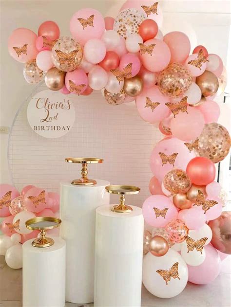 Buy Haigo 150pcs Rose Gold Pink Butterfly Balloon Garland Arch Kit