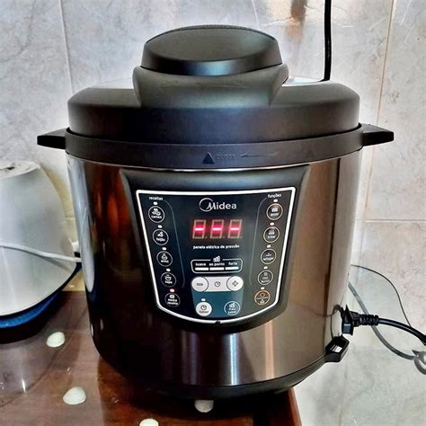 Panela de Pressão Elétrica 6L Digital 110V Preto Midea Aqui Tem