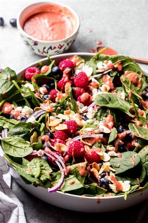 Berry Spinach Salad With Raspberry Vinaigrette Little Broken