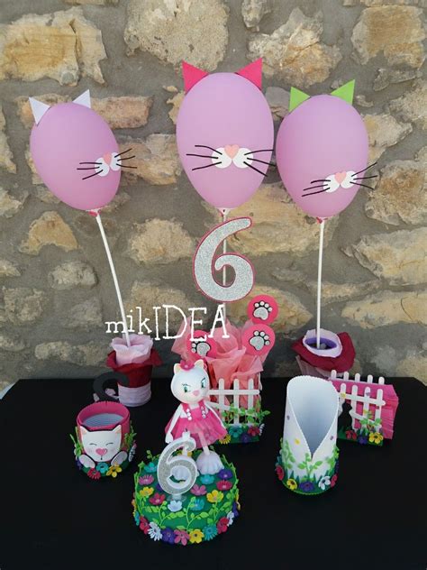 Decorazioni Festa Di Compleanno A Tema Gatti In Gomma Crepla Legno