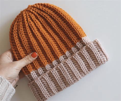 Easy Crochet Ribbed Beanie Patterns Easy Crochet Patterns