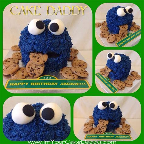 an image of a cookie monster birthday cake