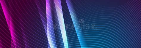 Shiny Glowing Abstract Background With Wavy Lines Stock Vector