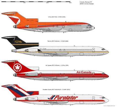 Four Airplanes Are Shown In Three Different Colors And Sizes One Is