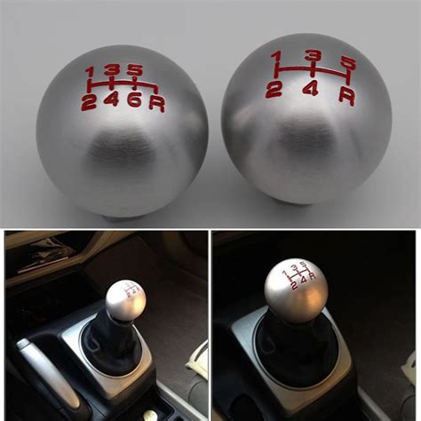 Aluminum Alloy Silver Round Ball 56 Lever Speed Manual Shift Knob Gear M10x15 Thread For Honda