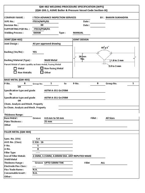 An Efficient Welding Procedure Specification And Procedure Qualification Record For Stainless