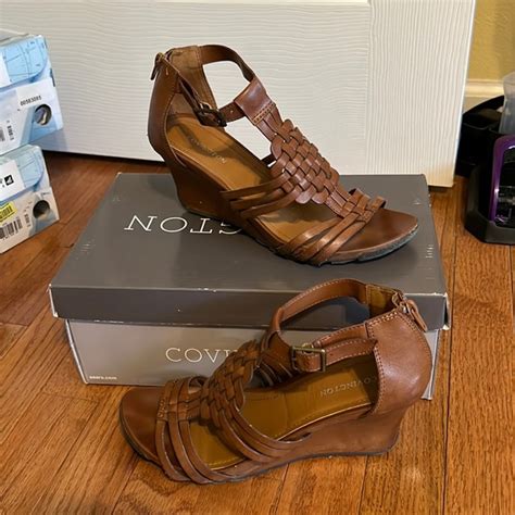 Covington Shoes Brown Wedge Sandal Poshmark