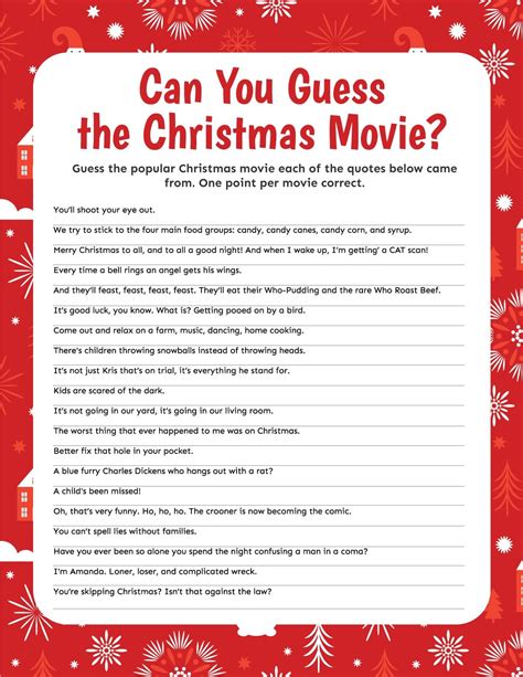 Printable Christmas Movie Trivia