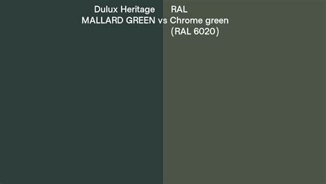 Dulux Heritage Mallard Green Vs Ral Chrome Green Ral 6020 Side By