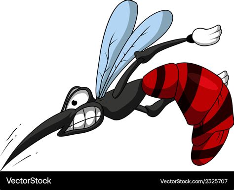 Angry mosquito cartoon Royalty Free Vector Image