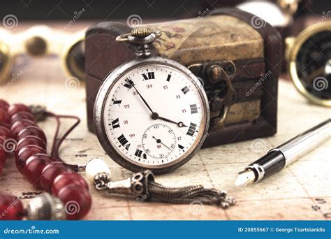 Antique Pocket Clock stock image. Image of chaplet, worry - 20855667