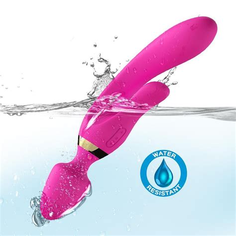 WOWYES Manyetik Şarjlı Su Geçirmez Wand Massager 3 in 1 Dildo Vibratör