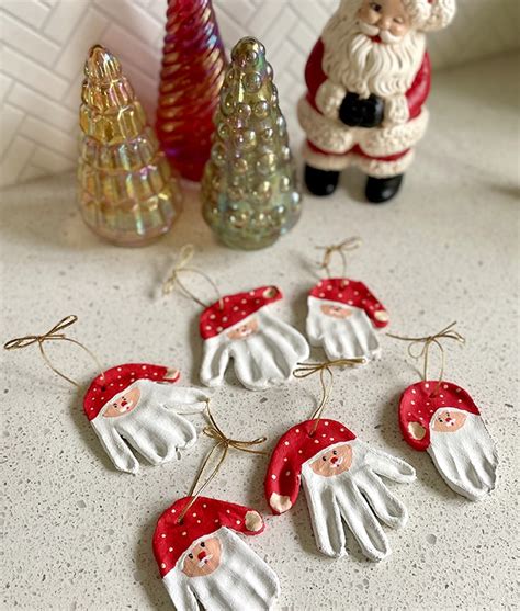 Santa Claus Salt Dough Handprint Ornaments