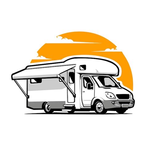 Premium Vector Campervan Motorhome Rv Vector Art Isolated