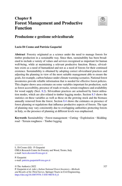 Pdf Forest Management And Productive Function