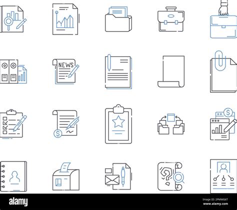 Business Files And Folders Outline Icons Collection File Folder