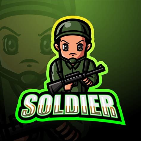 Premium Vector Soldier Mascot Esport Illustration