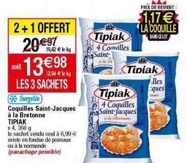 Promo Coquilles Saint Jacques La Bretonne Tipiak Chez Migros France