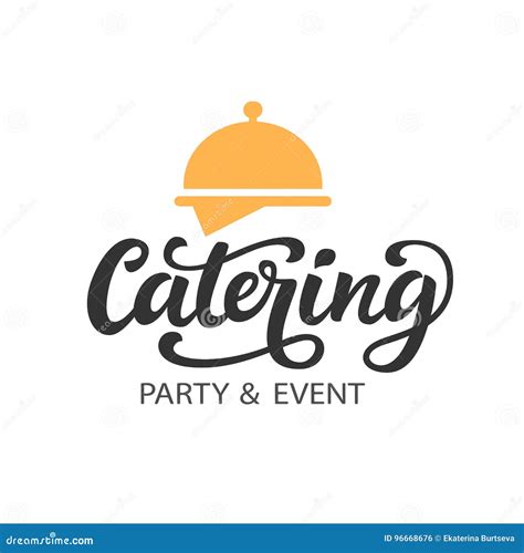 Catering Vector Logo Badge With Hand Written Modern Calligraphy Stock