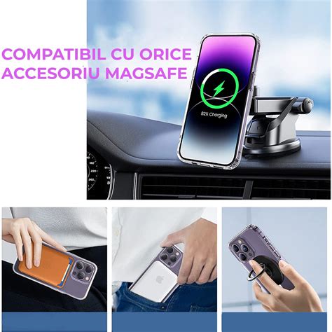 Set husa MagSafe Transparenta si folie sticla protectie ecran pentru
