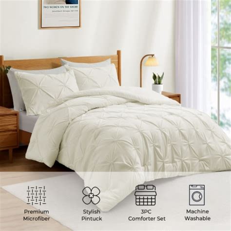 Pinch Pleat Microfiber Comforters All Season Down Alternative