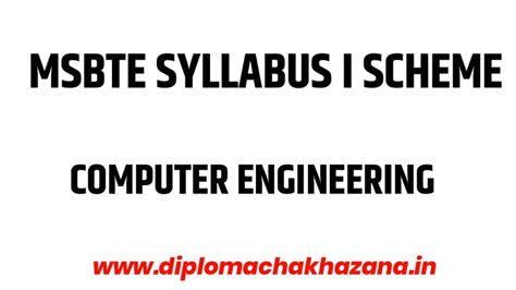 Msbte Syllabus I Scheme Diploma In Computer Engineering