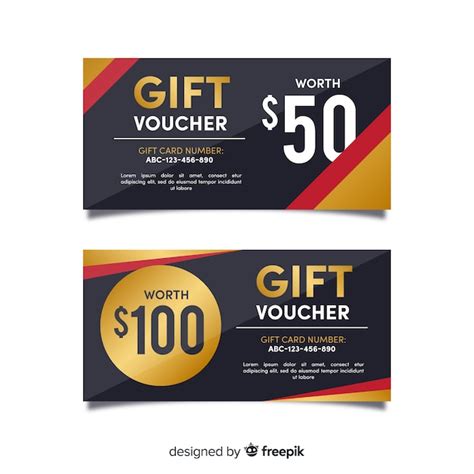 Free Vector Elegant Gift Voucher Template With Golden Style