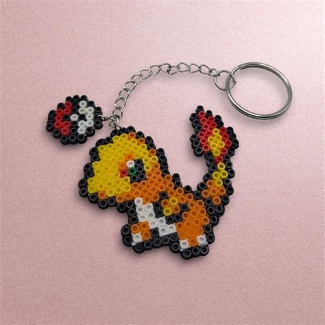 Charmander Keychain Etsy In 2024 Perler Bead Art Perler Bead