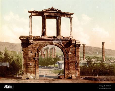 Arch Of Hadrian Athens Greece Stock Photo Alamy