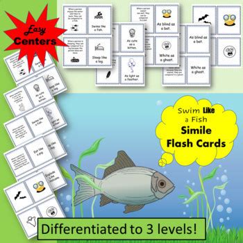 Similes Flash Cards By Special Education Depot TpT