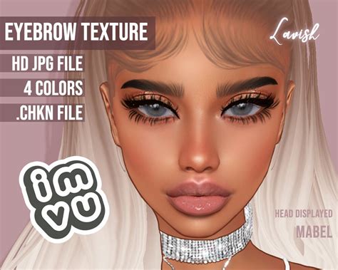 Imvu Brows Lavish Texture Opacity Map Files Chkn Project Digital Brows 3d Realistic Hand