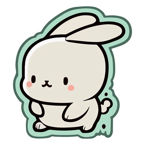 Cute little Bunny Sticker Vector illustration 21556222 Vector Art at ...