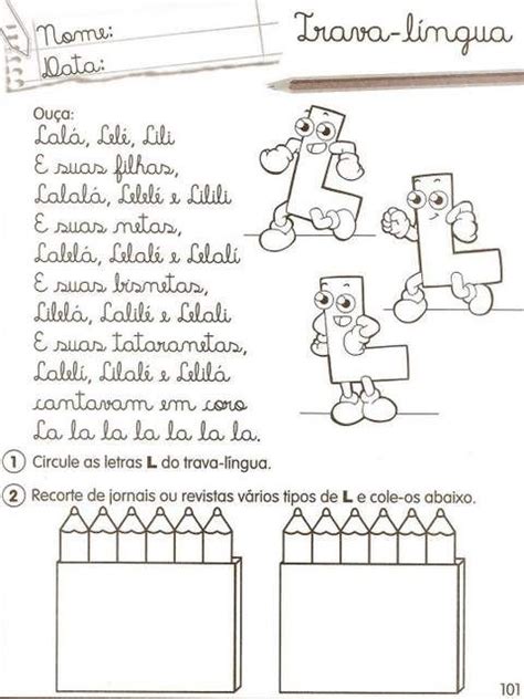 Atividades A Consoante L 1001 Maneiras De Alfabetizar Aprender