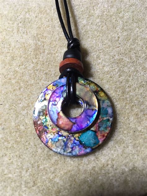 Washers Alcohol Inks Alcohol Ink Jewelry Resin Pendant Diy