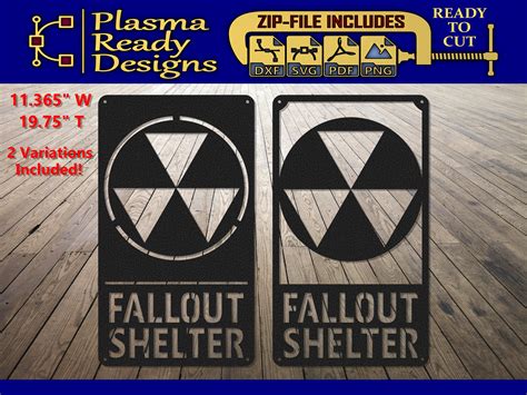 Fallout Shelter Sign Svg Dxf Digital Download Laser Cnc Plasma Waterjet