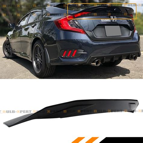 FOR 16 2021 HONDA CIVIC SEDAN V4 GLOSSY BLK HIGHKICK DUCKBILL TRUNK